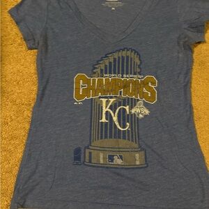 KC Champions Blue V-Neck T-Shirt